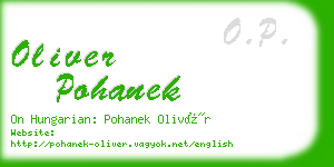 oliver pohanek business card